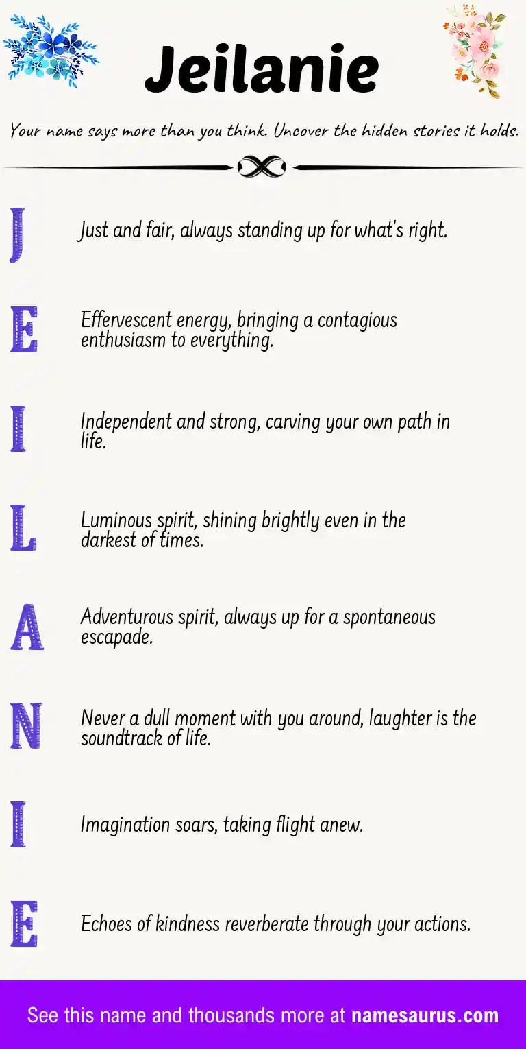 Acrostic poem about Jeilanie.