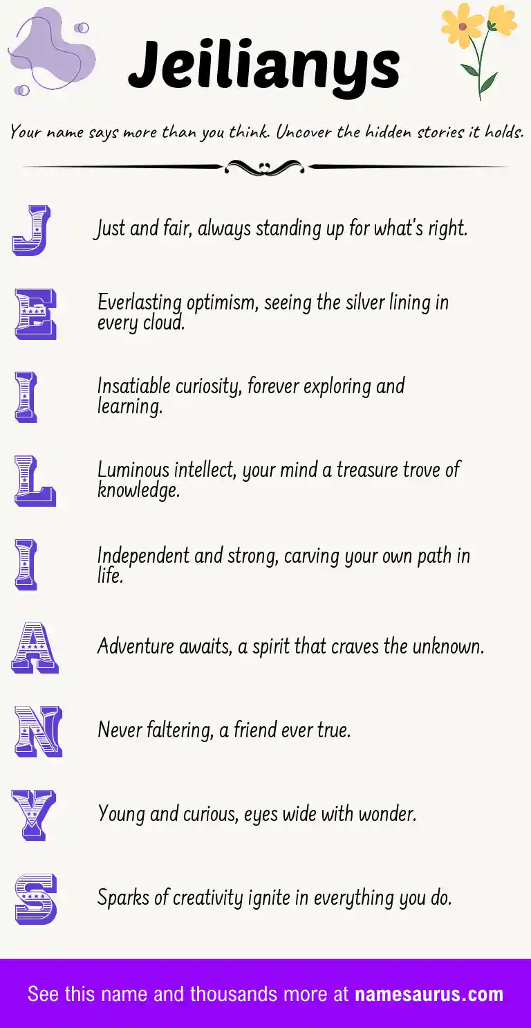 Acrostic poem about Jeilianys.