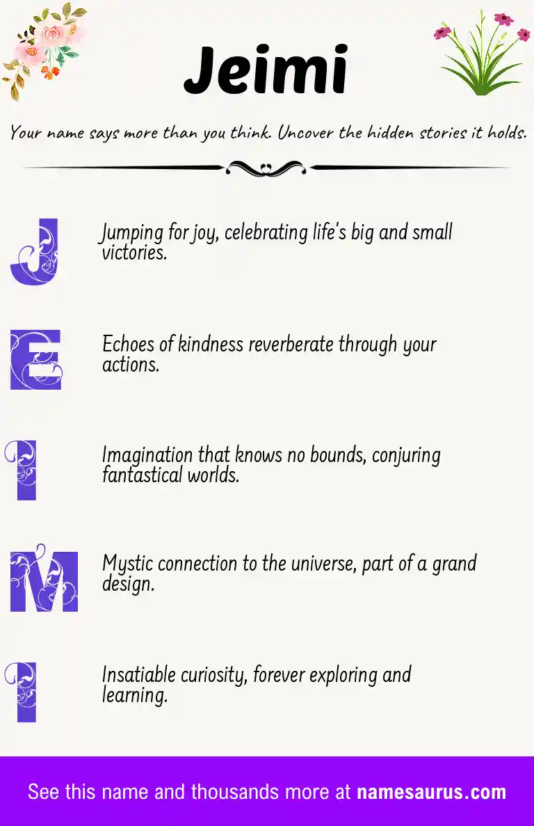 Acrostic poem about Jeimi.
