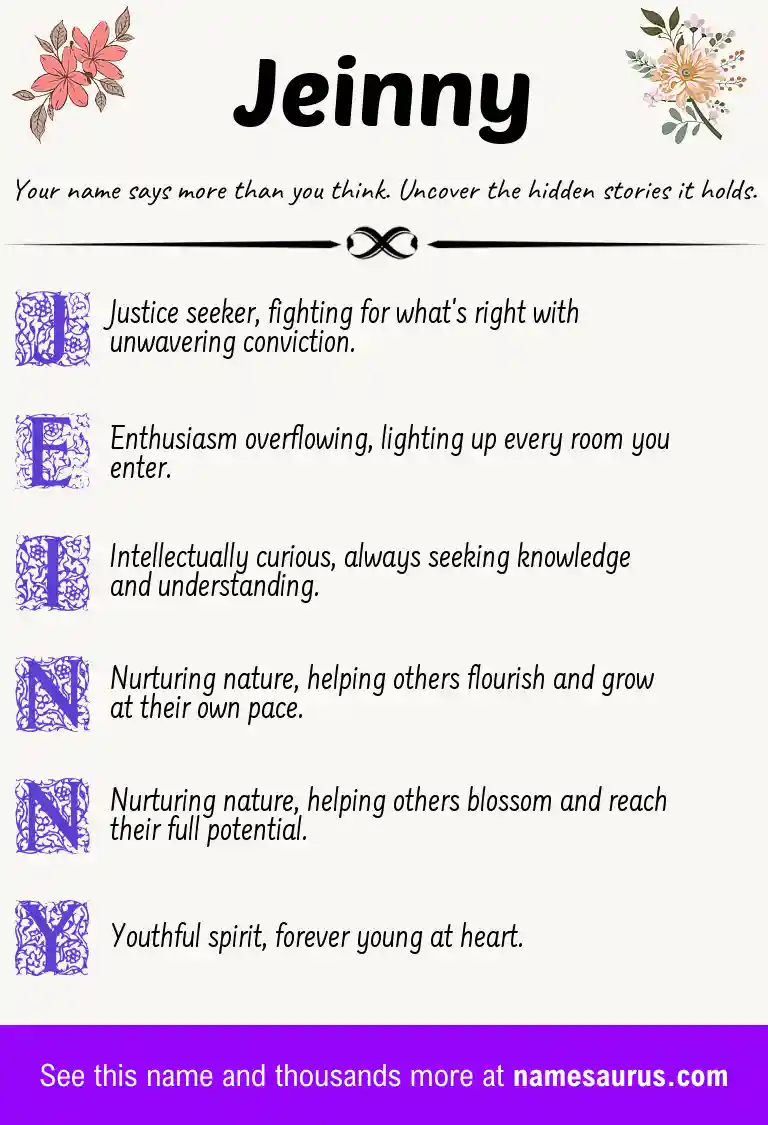 Acrostic poem about Jeinny.