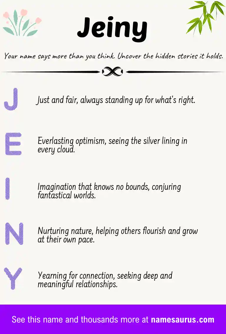 Acrostic poem about Jeiny.