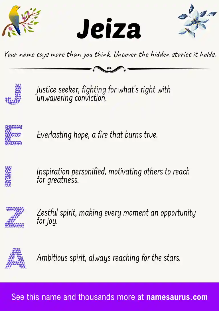 Acrostic poem about Jeiza.