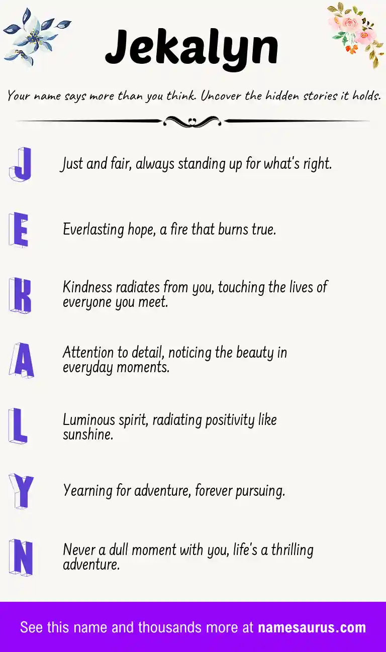 Acrostic poem about Jekalyn.