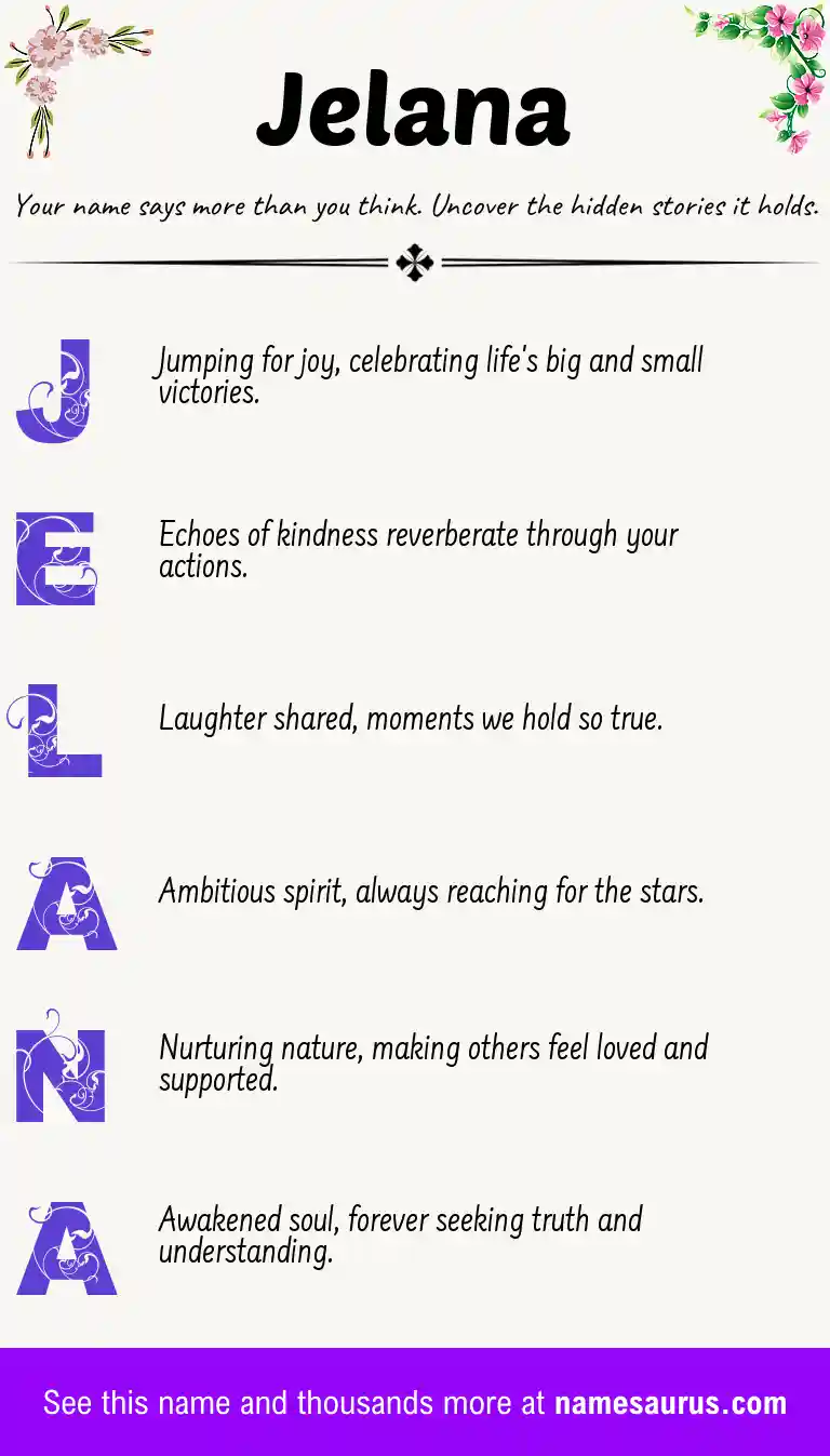 Acrostic poem about Jelana.