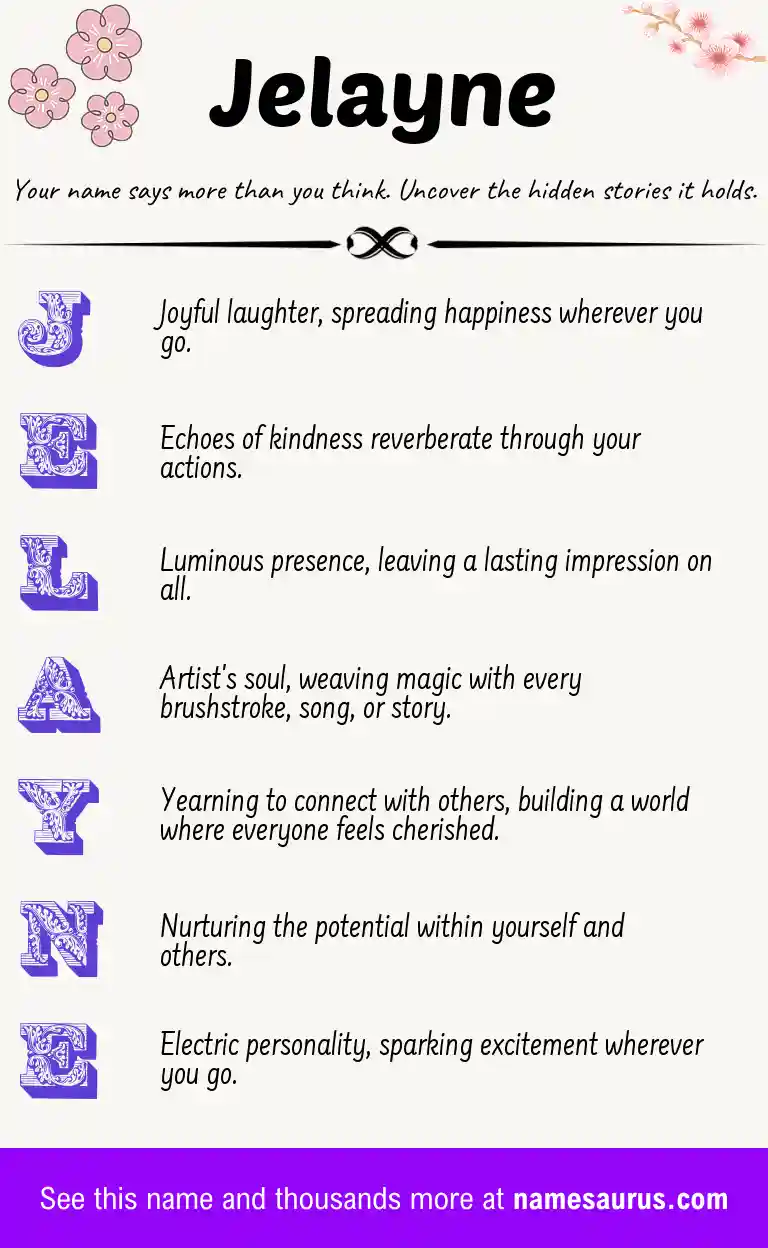 Acrostic poem about Jelayne.