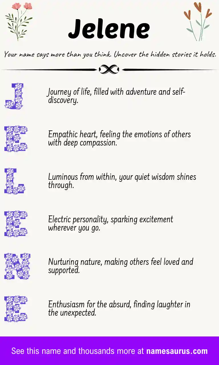 Acrostic poem about Jelene.