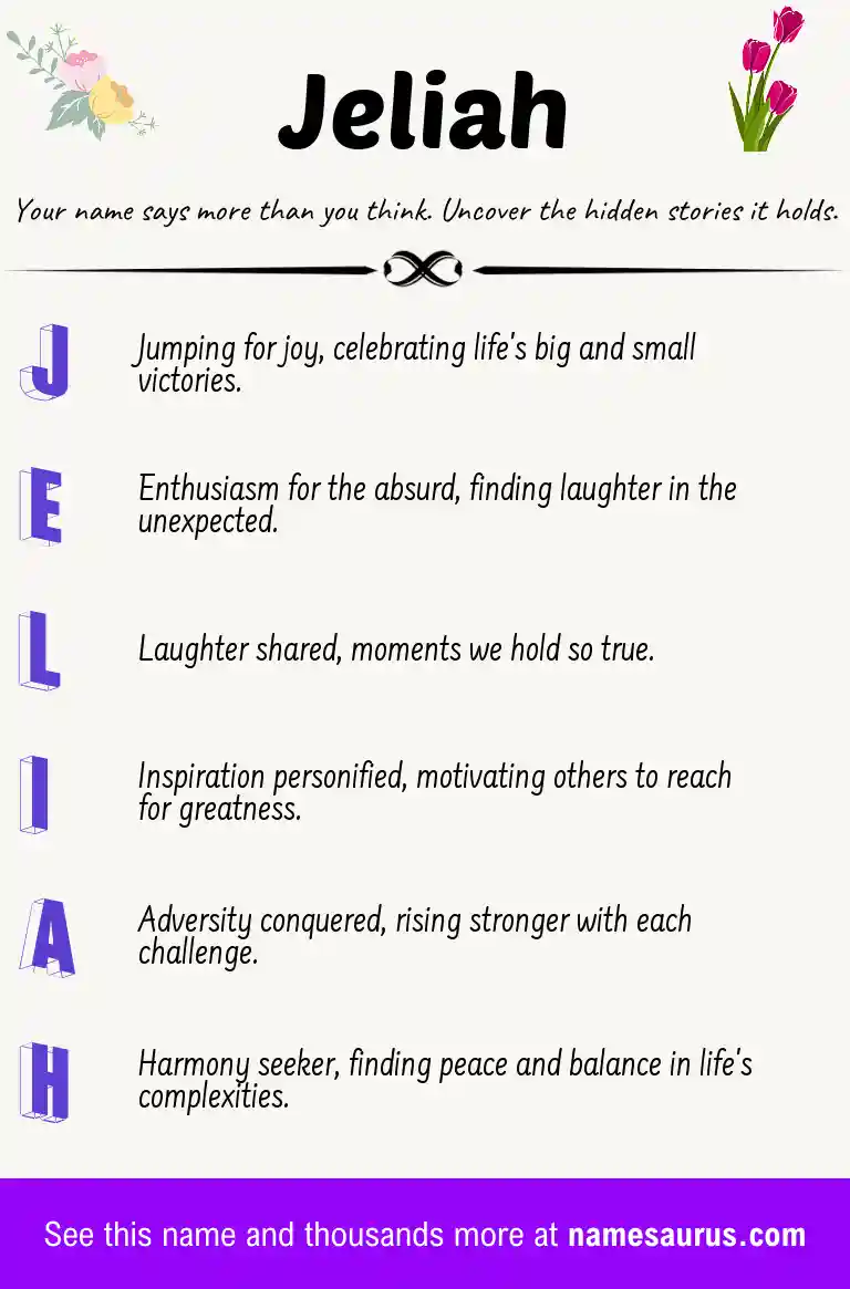 Acrostic poem about Jeliah.