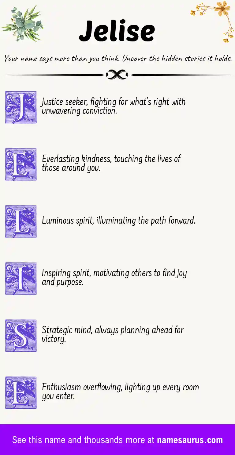 Acrostic poem about Jelise.