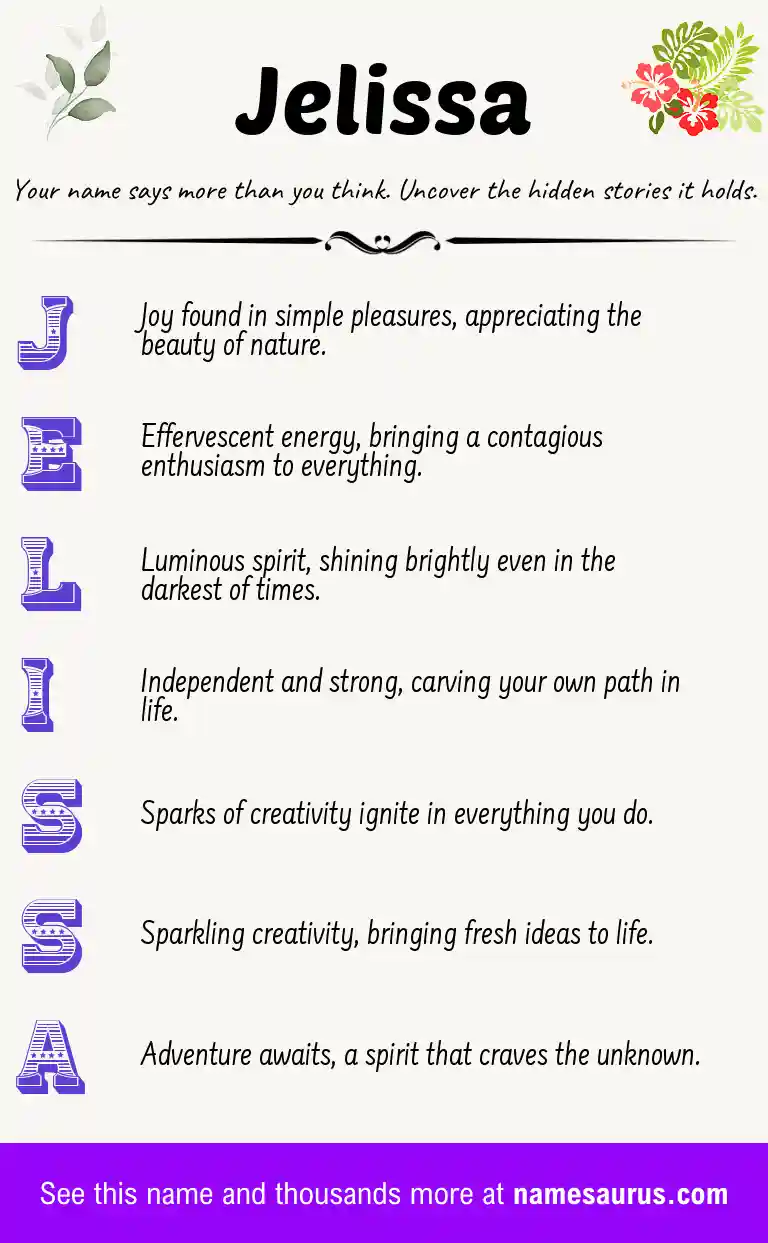 Acrostic poem about Jelissa.