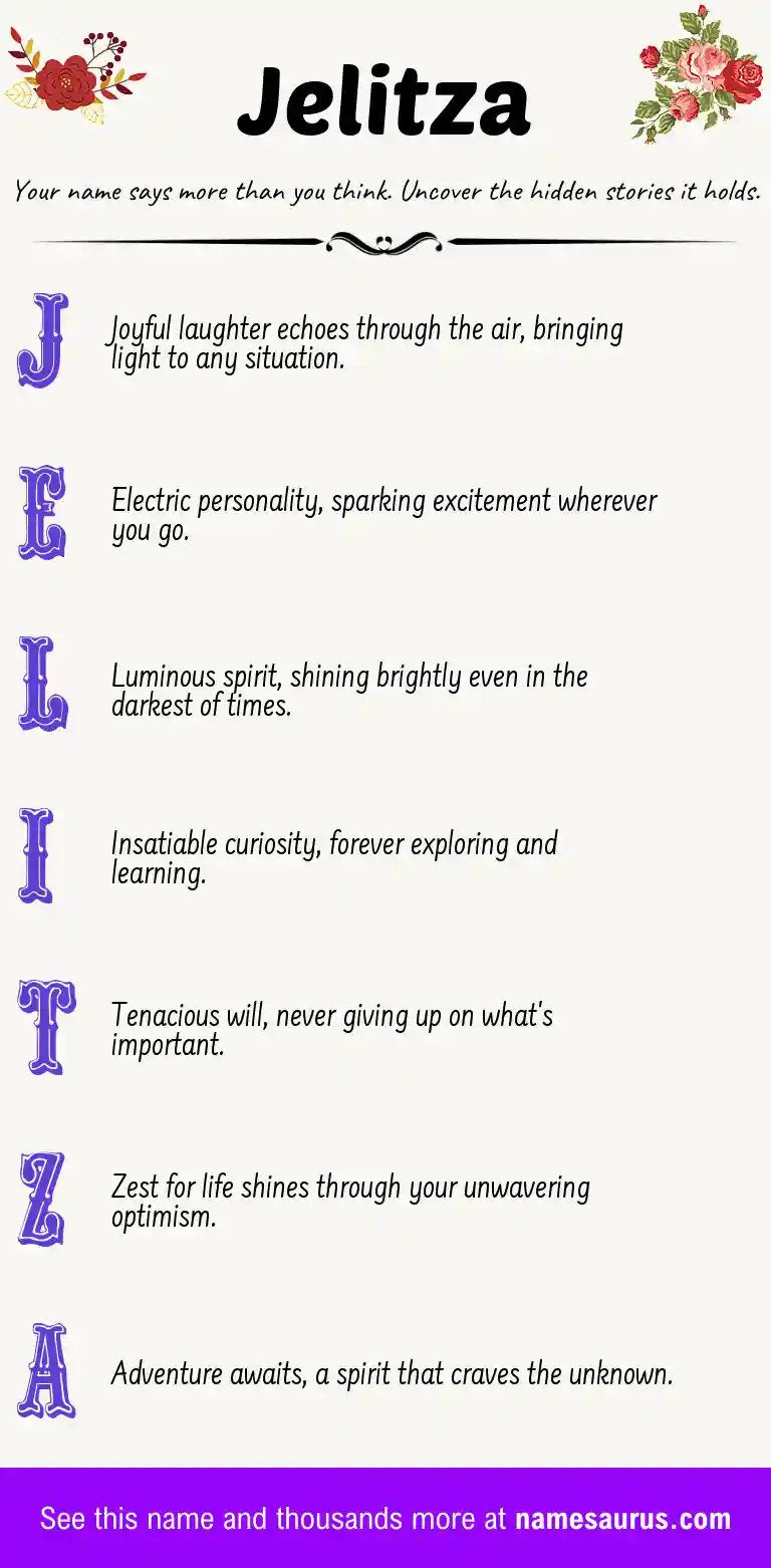 Acrostic poem about Jelitza.