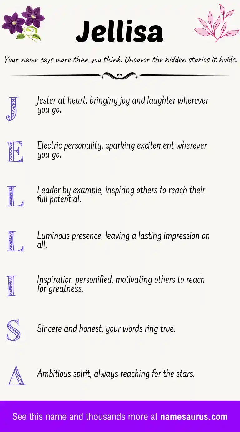 Acrostic poem about Jellisa.