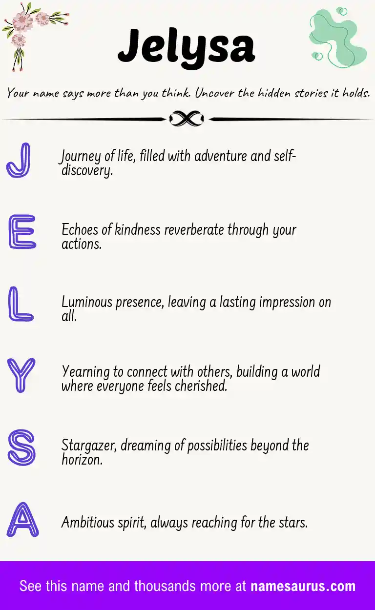 Acrostic poem about Jelysa.