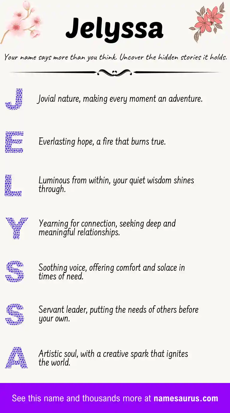Acrostic poem about Jelyssa.