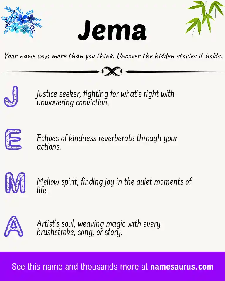 Acrostic poem about Jema.