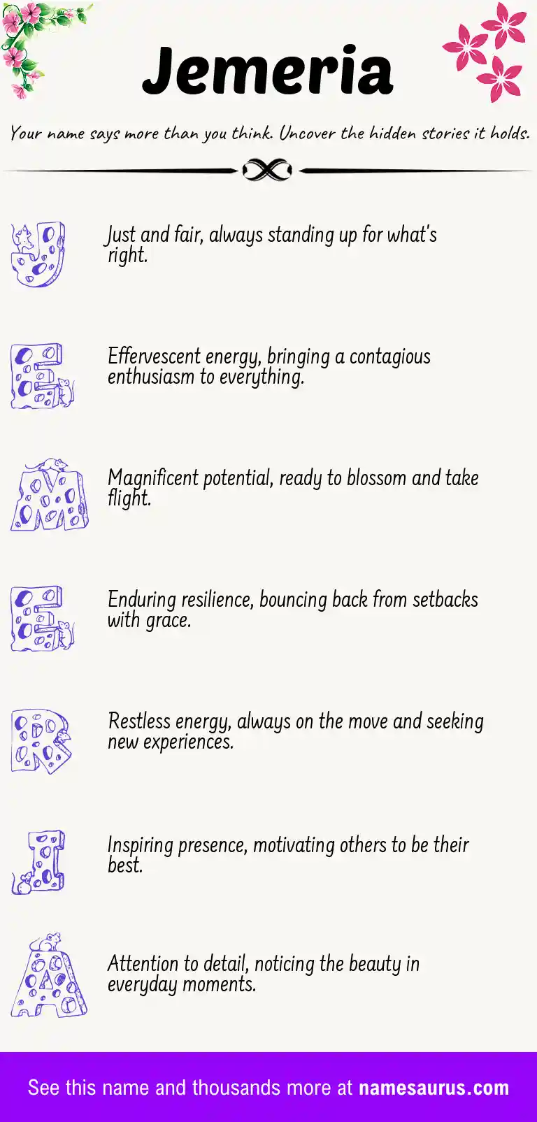 Acrostic poem about Jemeria.