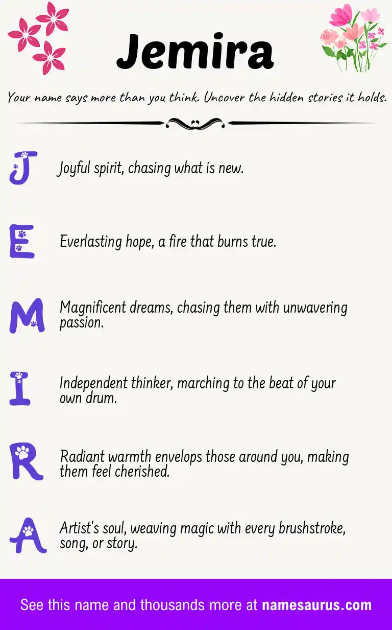 Acrostic poem about Jemira.