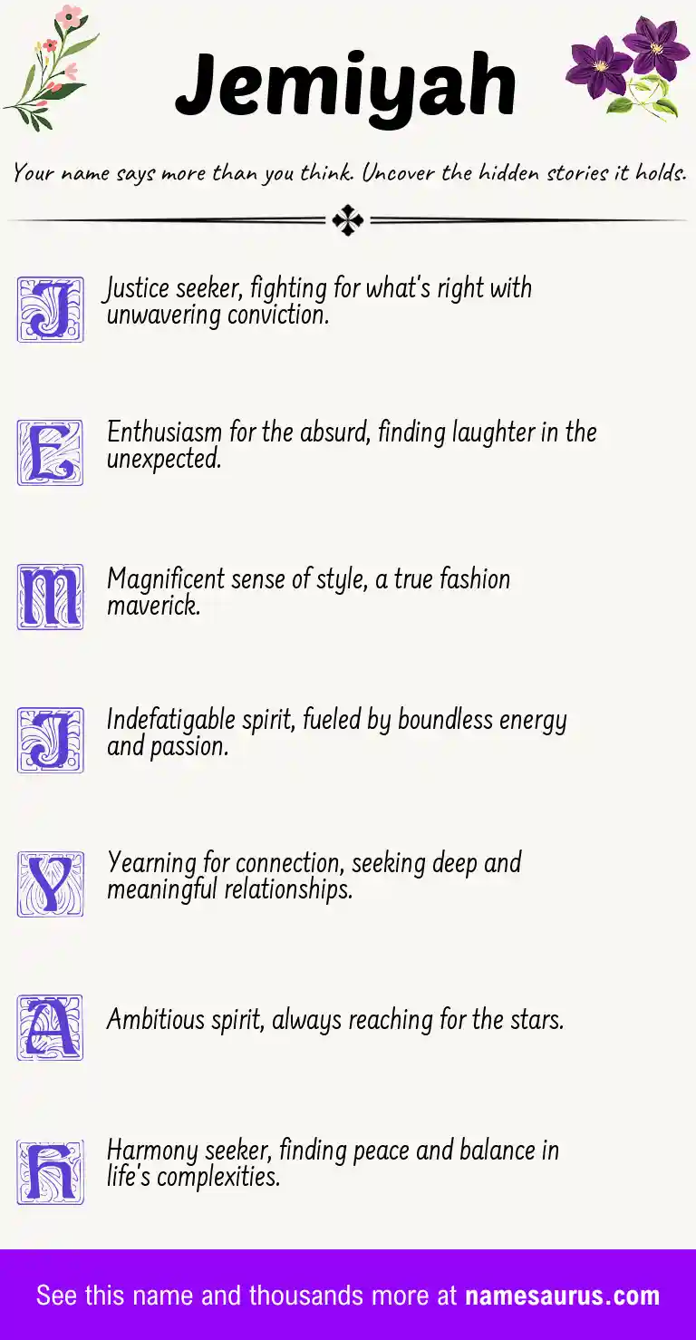 Acrostic poem about Jemiyah.