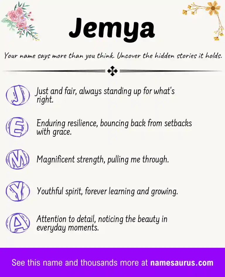 Acrostic poem about Jemya.
