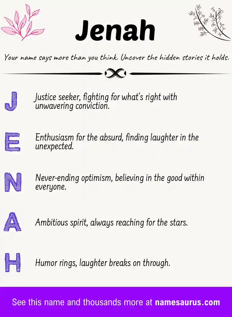 Acrostic poem about Jenah.