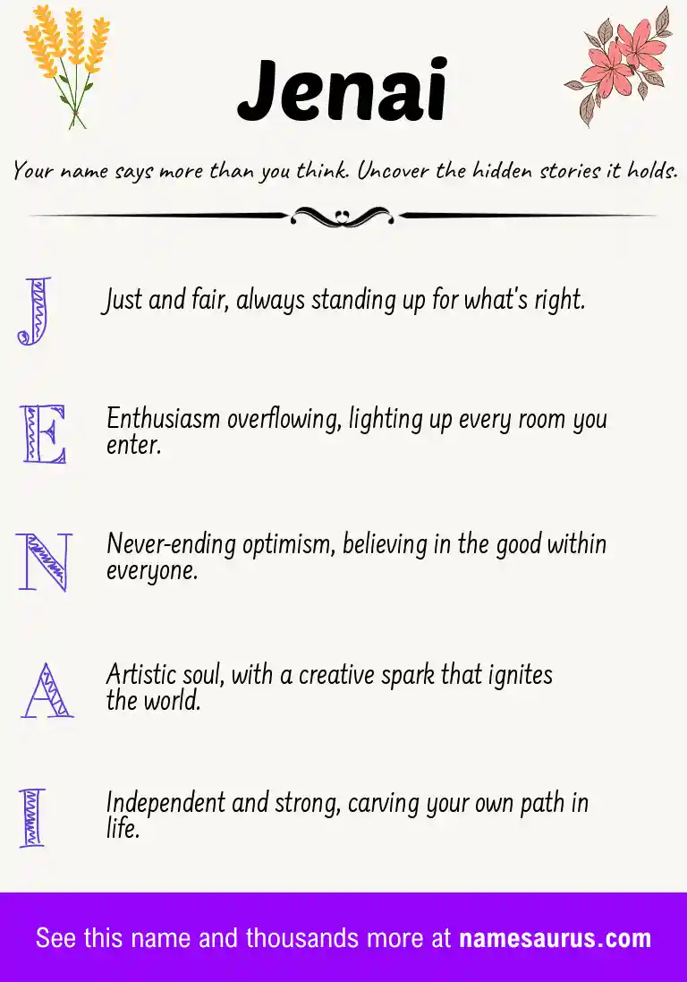 Acrostic poem about Jenai.