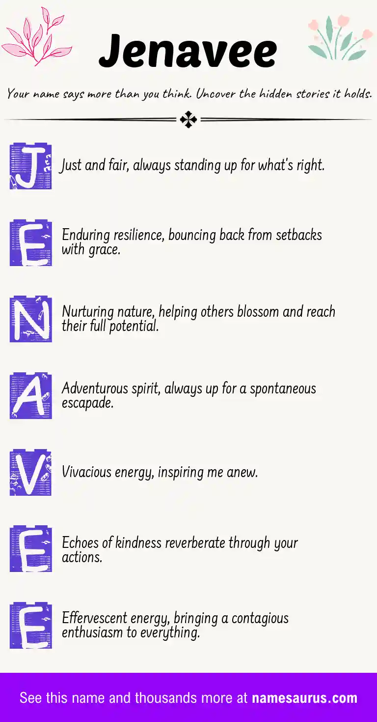 Acrostic poem about Jenavee.