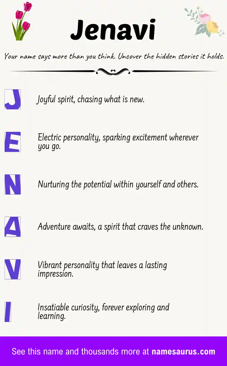 Acrostic poem about Jenavi.