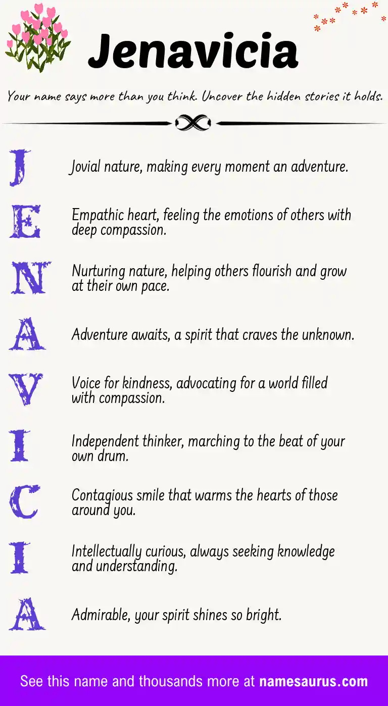 Acrostic poem about Jenavicia.