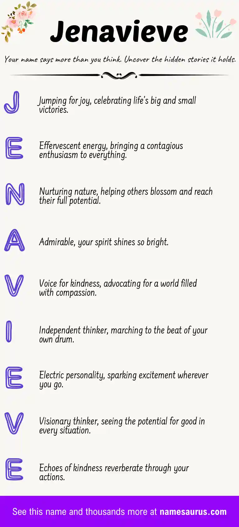 Acrostic poem about Jenavieve.