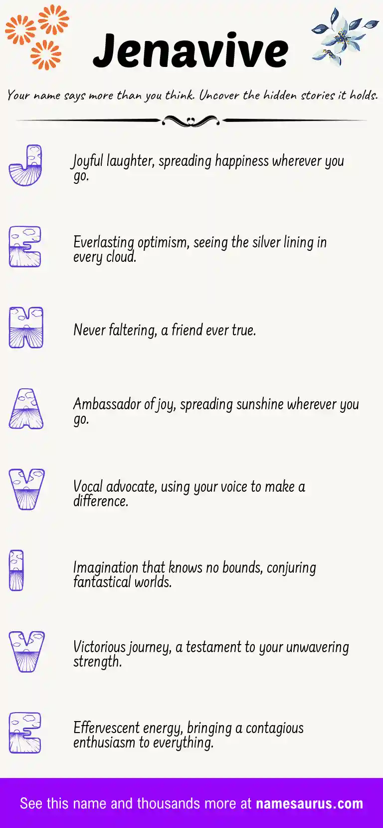 Acrostic poem about Jenavive.