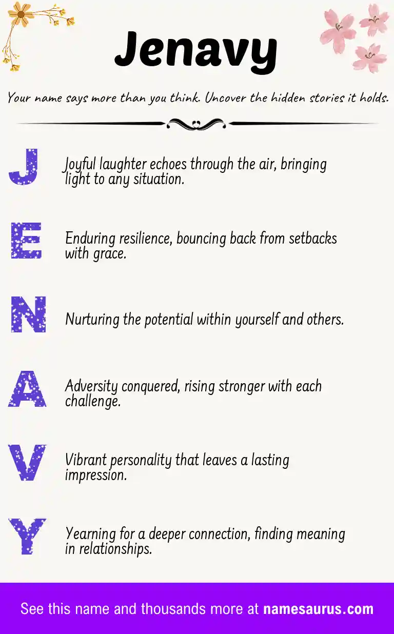 Acrostic poem about Jenavy.