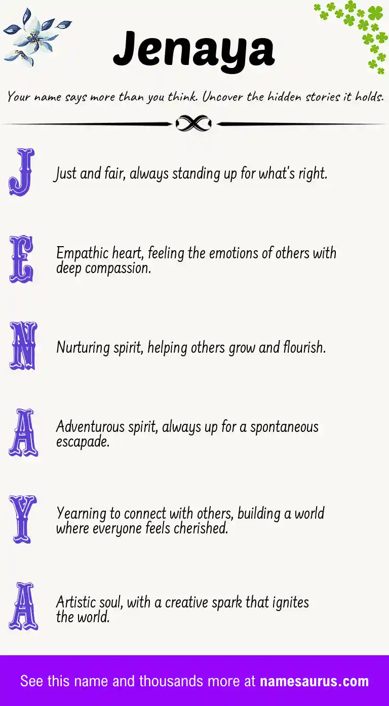 Acrostic poem about Jenaya.