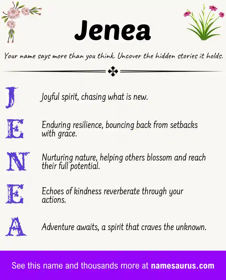 Acrostic poem about Jenea.