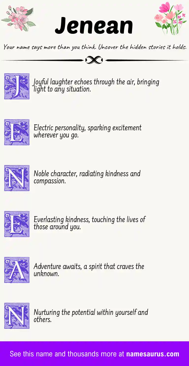 Acrostic poem about Jenean.