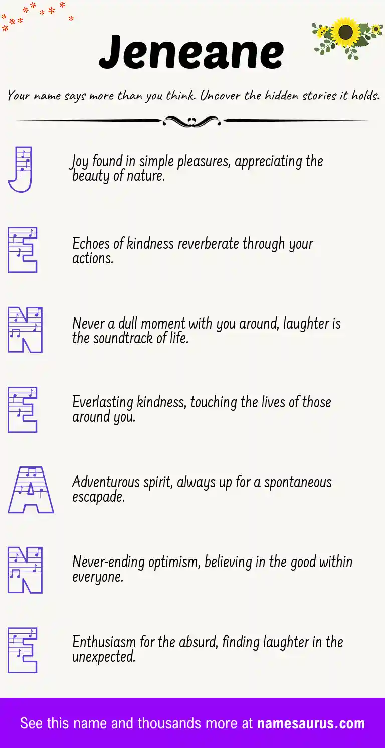 Acrostic poem about Jeneane.