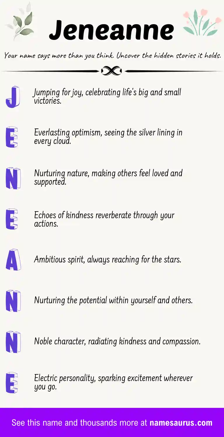 Acrostic poem about Jeneanne.