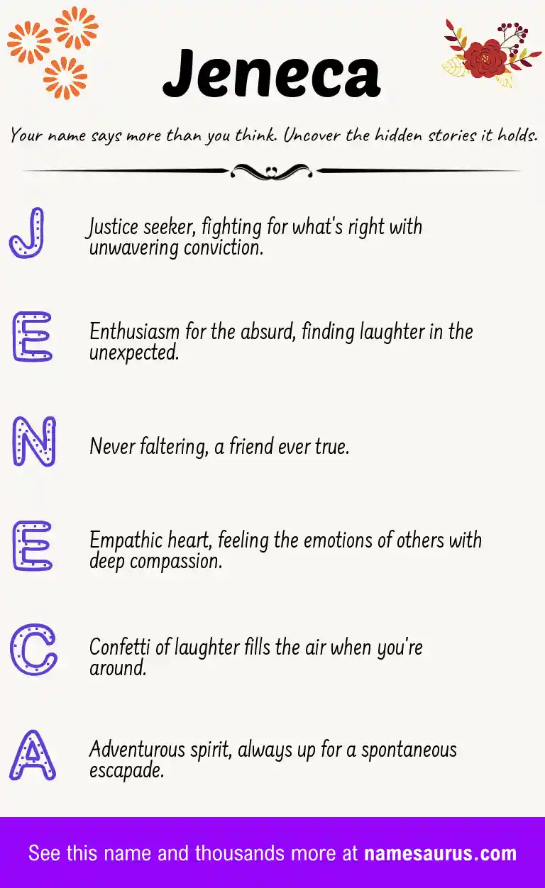 Acrostic poem about Jeneca.