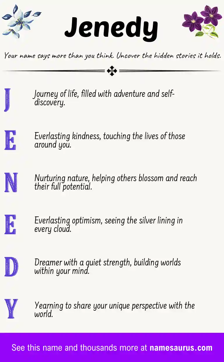 Acrostic poem about Jenedy.