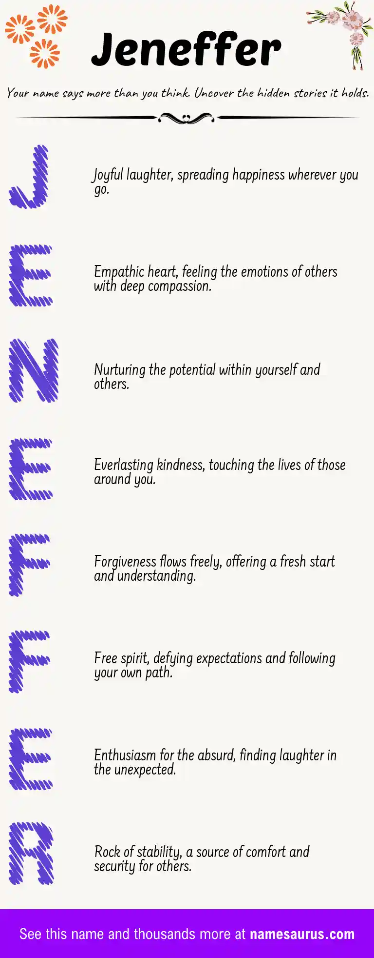 Acrostic poem about Jeneffer.