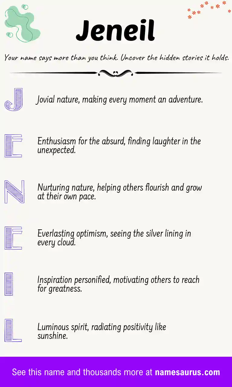 Acrostic poem about Jeneil.