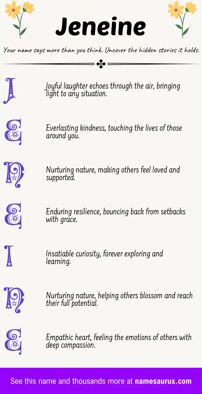 Acrostic poem about Jeneine.