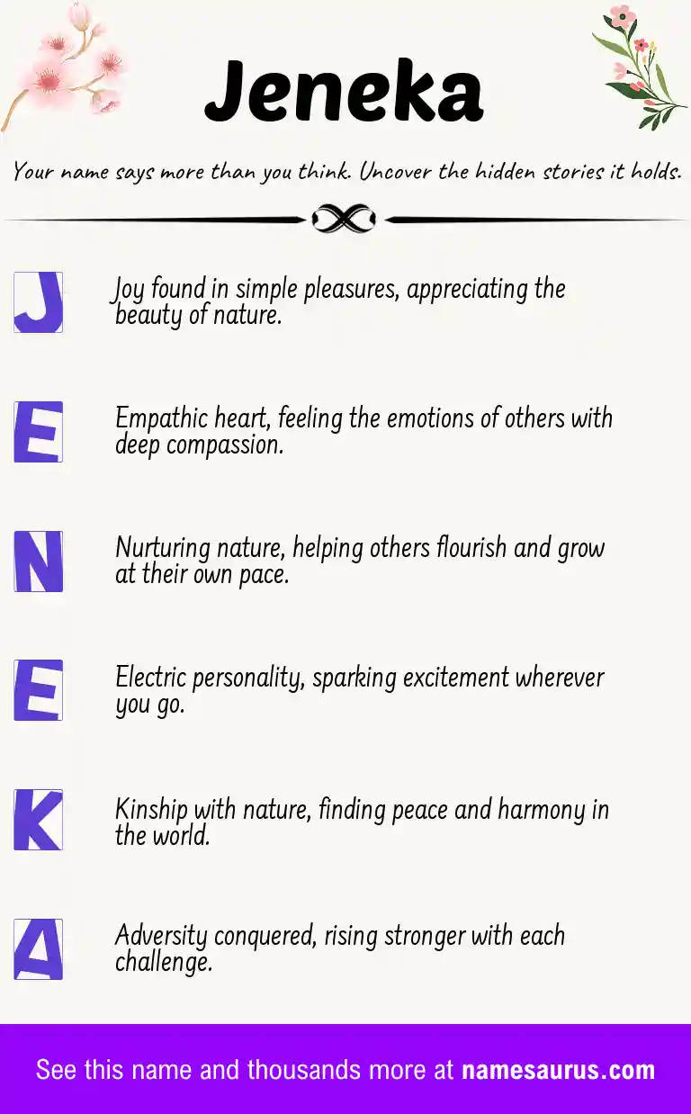 Acrostic poem about Jeneka.