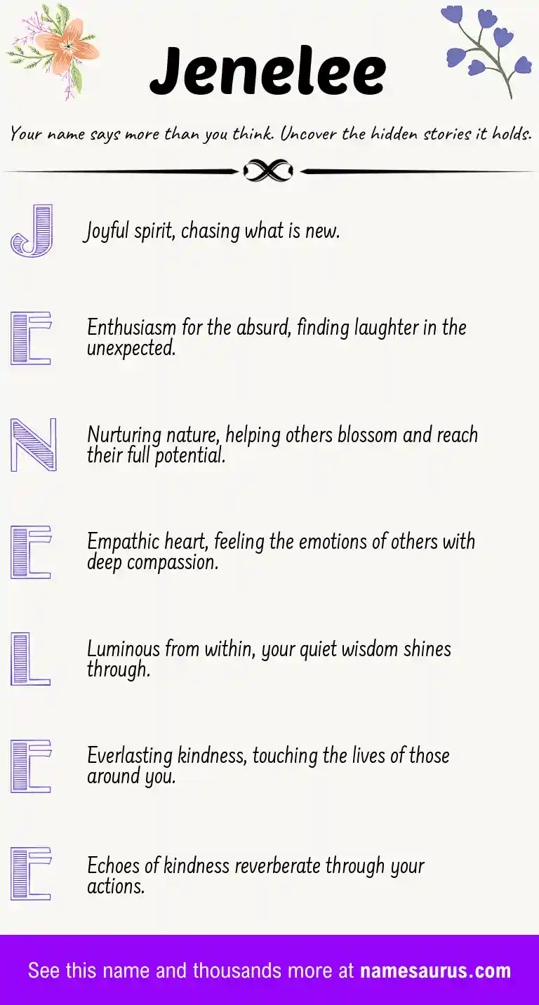 Acrostic poem about Jenelee.
