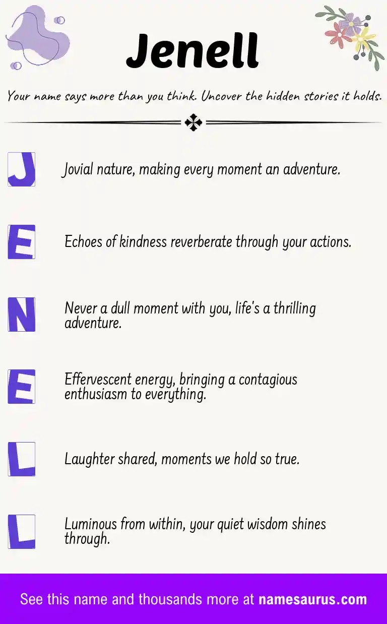 Acrostic poem about Jenell.