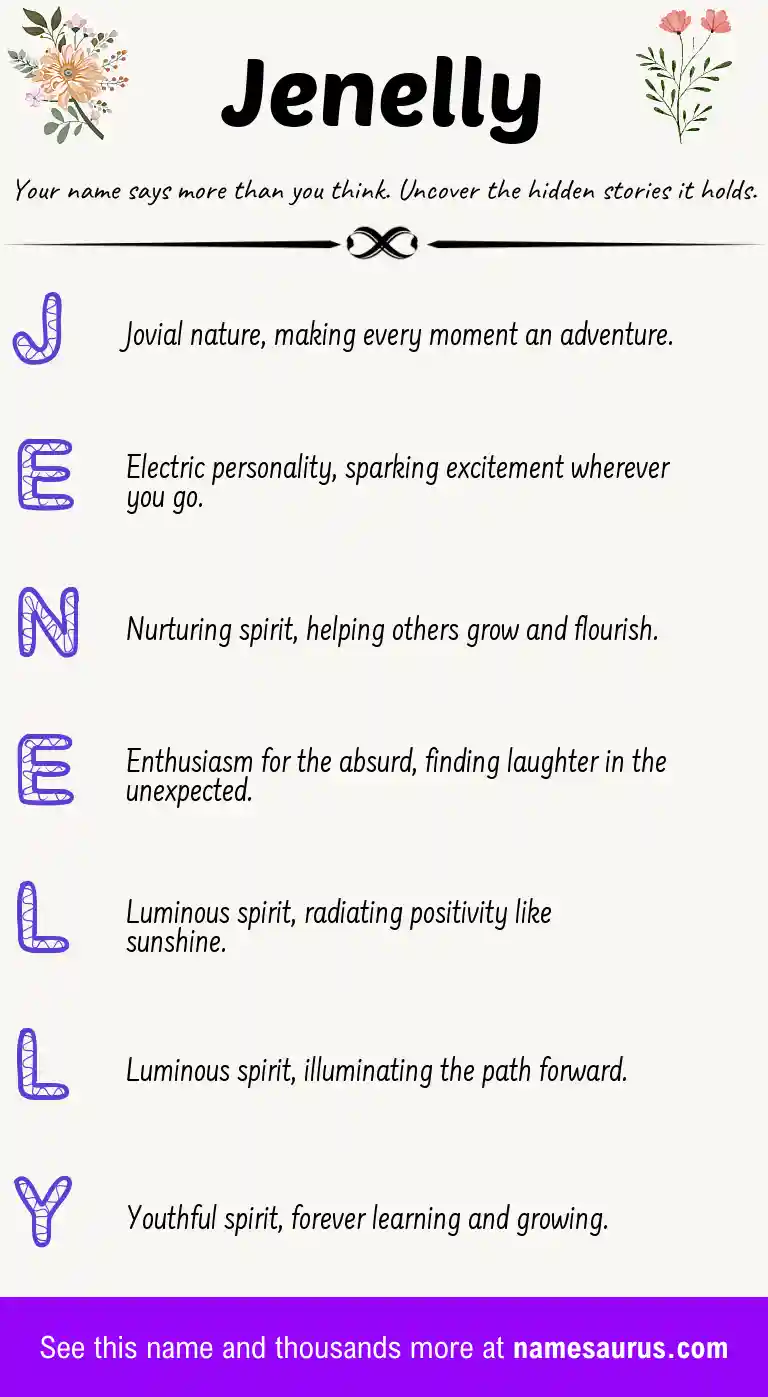 Acrostic poem about Jenelly.