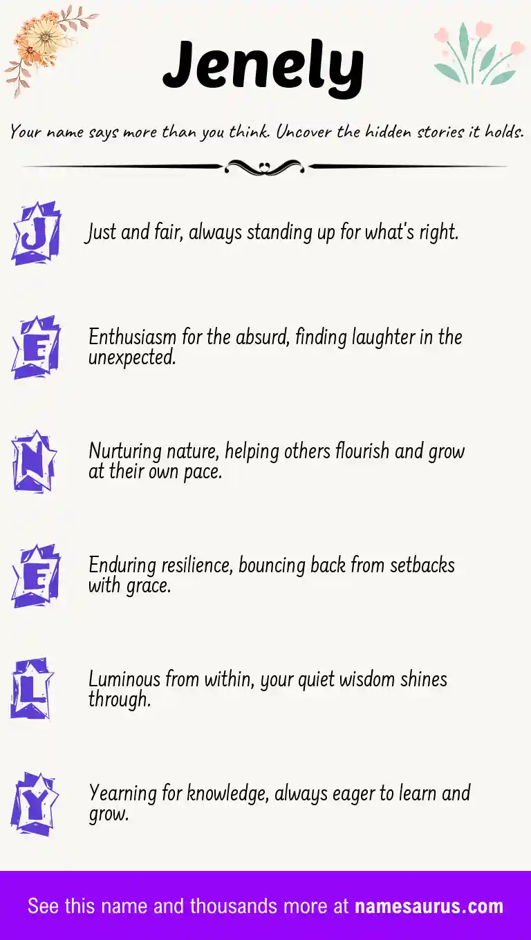 Acrostic poem about Jenely.