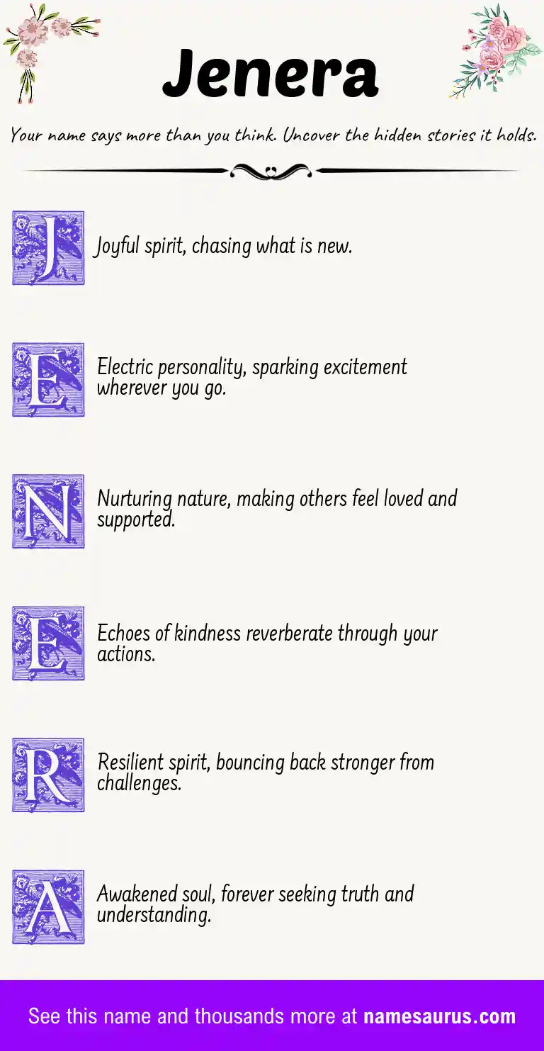 Acrostic poem about Jenera.