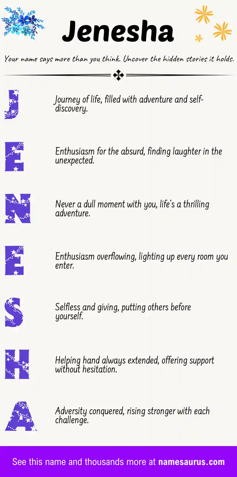 Acrostic poem about Jenesha.