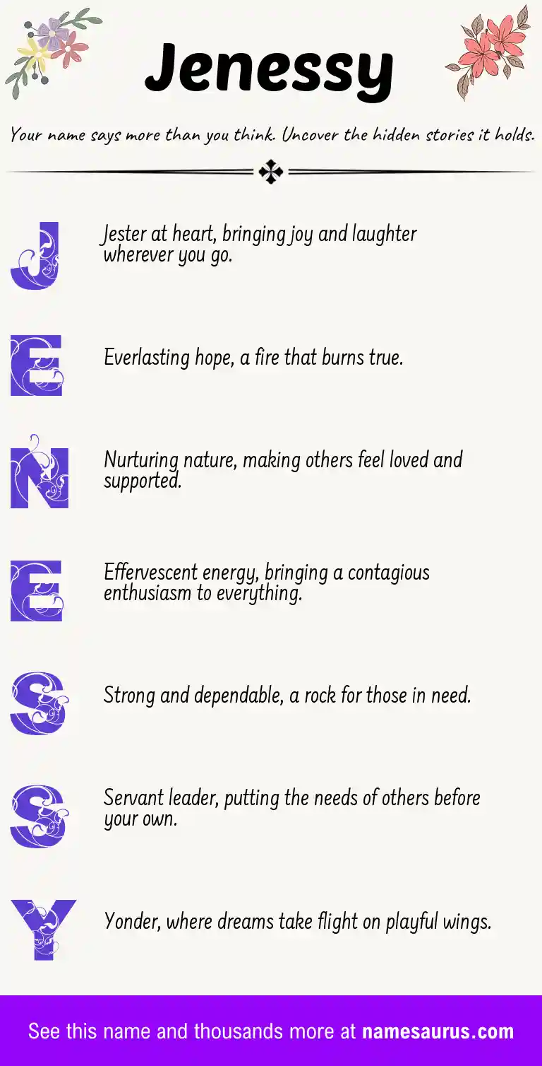 Acrostic poem about Jenessy.