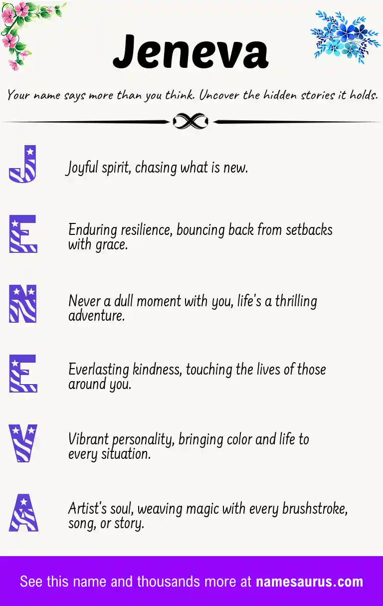 Acrostic poem about Jeneva.