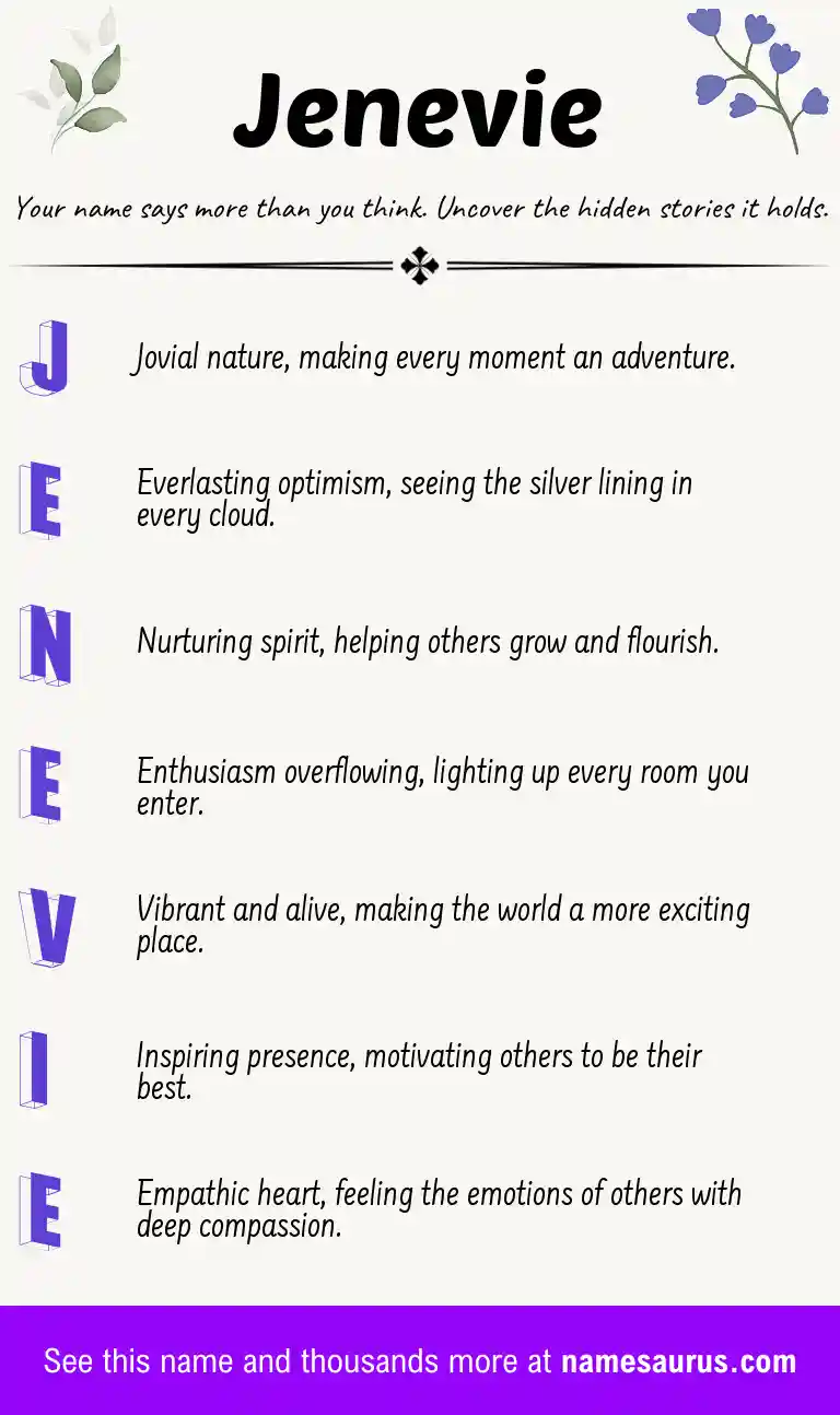 Acrostic poem about Jenevie.